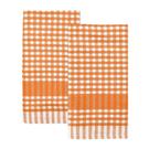 talking-tables-orange-white-fabric-gingham-napkins-tea-towels-2-pack - Talking Tables Orange & White Fabric Gingham Napkins-Tea Towels 2 Pack
