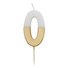 talking-tables-white-gold-birthday-number- - Talking Tables White & Gold Birthday Number Candle 0