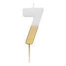 talking-tables-white-gold-birthday-number-7 - Talking Tables White & Gold Birthday Number Candle 7