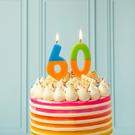 tt-orange-0-we-heart-bdays-candle-number - TT Orange & Mint Green Number 0 Candle