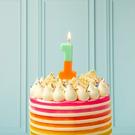 tt-orange-1-we-heart-bdays-candle-number - TT Orange & Mint Green Number Candle