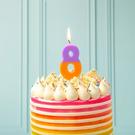 tt-orange-8-we-heart-bdays-candle-number - TT Orange & Purple Number 8 Birthday Candle