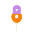 tt-orange-8-we-heart-bdays-candle-number - TT Orange & Purple Number 8 Birthday Candle