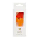 tt-orange-red-4-we-heart-bdays-candle-number - TT Orange & Red Number 4 Candle