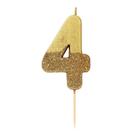 tt-we-heart-birthdays-gold-glitter-number-4-candle - TT We Heart Birthdays Gold Glitter Number 4 Candle