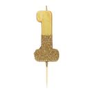 tt-we-heart-birthdays-gold-glitter-number-1-candle - TT We Heart Birthdays Gold Glitter Number 1 Candle