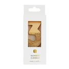 tt-we-heart-birthdays-gold-glitter-number-3-candle - TT We Heart Birthdays Gold Glitter Number 3 Candle