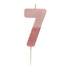 tt-we-heart-birthdays-rose-gold-glitter-number-7-candle - TT We Heart Birthdays Rose Gold Glitter Number 7 Candle