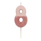 tt-we-heart-birthdays-rose-gold-glitter-number-8-candle - TT We Heart Birthdays Rose Gold Glitter Number 8 Candle