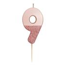 tt-we-heart-birthdays-rose-gold-glitter-number-9-candle - TT We Heart Birthdays Rose Gold Glitter Number 9 Candle