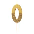 tt-we-heart-birthdays-gold-glitter-number-0-candle - TT We Heart Birthdays Gold Glitter Number 0 Candle