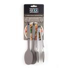 ty-mini-silicone-spoon-tongs-spatula-set-grey - Taylor's Eye Witness Mini Silicone Spoon, Mini Spatula & Mini Tongs Set Grey