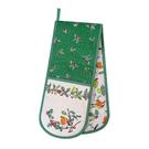 ulster-weavers-christmas-robins-green-double-glove - Ulster Weavers Christmas Robins Green Double Oven Glove