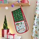 ulster-weaves-christmas-cats-seafoam-double-oven-glove - Ulster Weavers Christmas Cats Seafoam Double Oven Glove