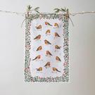 uw-robins-and-berry-white-tea-towel - Ulster Weaver Recycled Cotton Robins & Berry Tea Towel