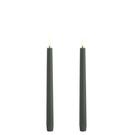uyuni-led-taper-candle-olive-green-smooth - Uyuni Lighting Taper Candle Olive Green Smooth Set of 2