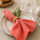 walton-co-linen-napkin-coral-set-of-2 - Walton & Co Linen Napkin Coral Set of 2