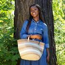 white-rib-weave-medium-pamba-market-basket - Mifuko Pamba Market Basket White Rib Weave Medium