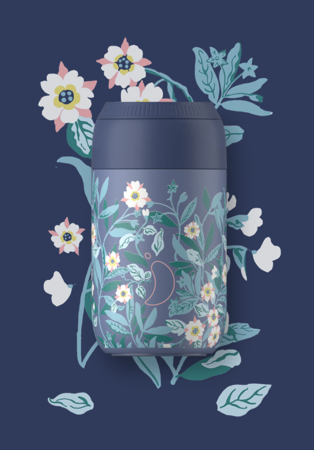 Chilly's X Liberty Series 2 Coffee Cup 340ml Brighton Blossom Whale