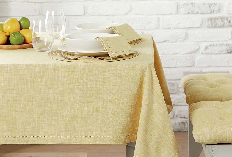 Walton & Co Chambray Tablecloth Saffron 130x180cm