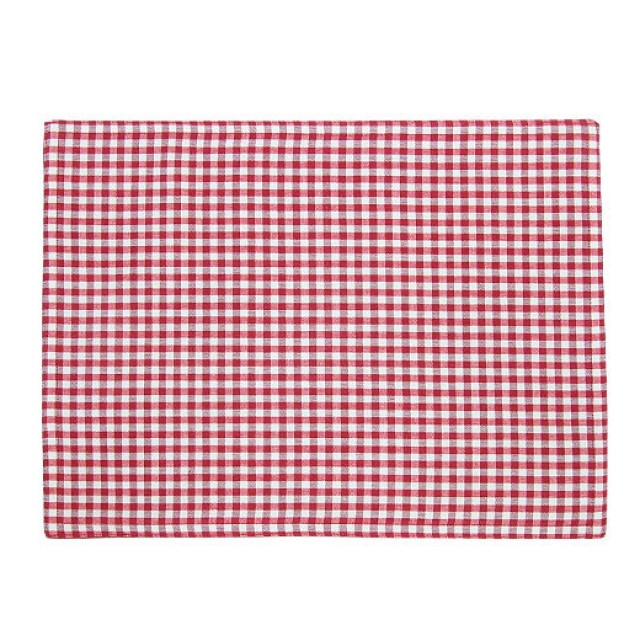 Auberge Placemats Red Gingham Set of 2, Red Reverse