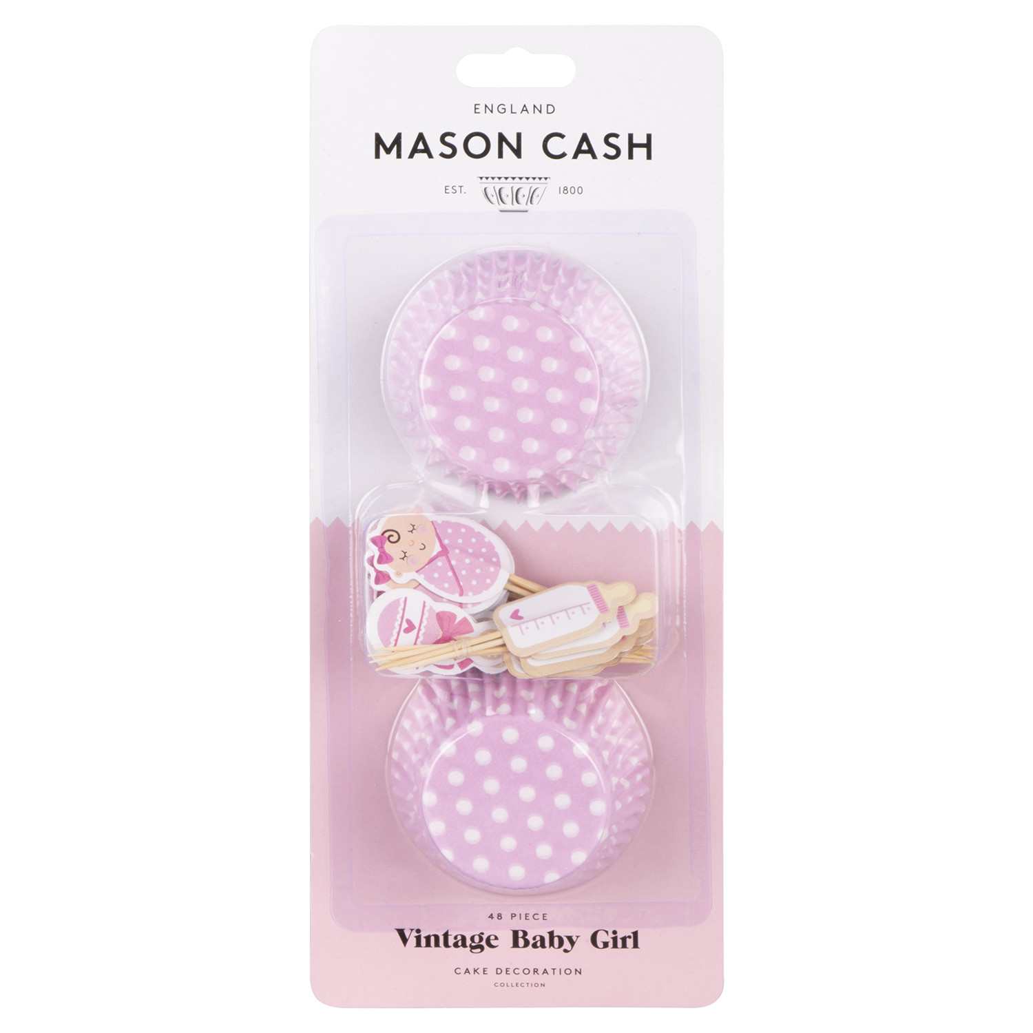 Mason Cash 48 Baby Girl Cupcake Cases & Toppers
