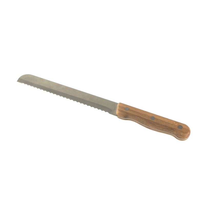 Pebbly Bamboo Handle Bread Knife