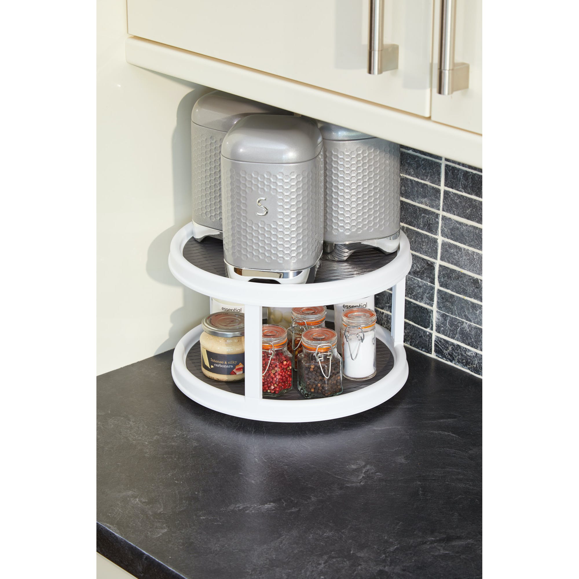 Copco 2Tier White Lazy Susan Food Storage Solution