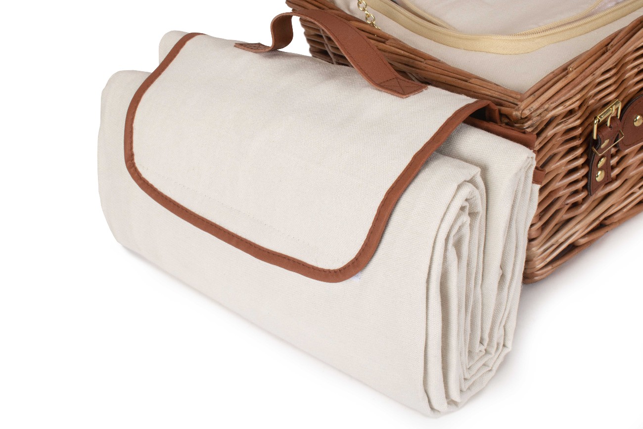 Classic Fitted Picnic Hamper Basket for 4