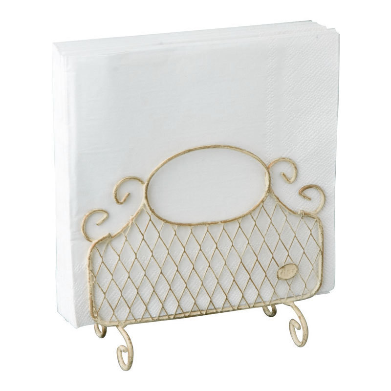 IHR Napkin Holder Stand Antique Gold White