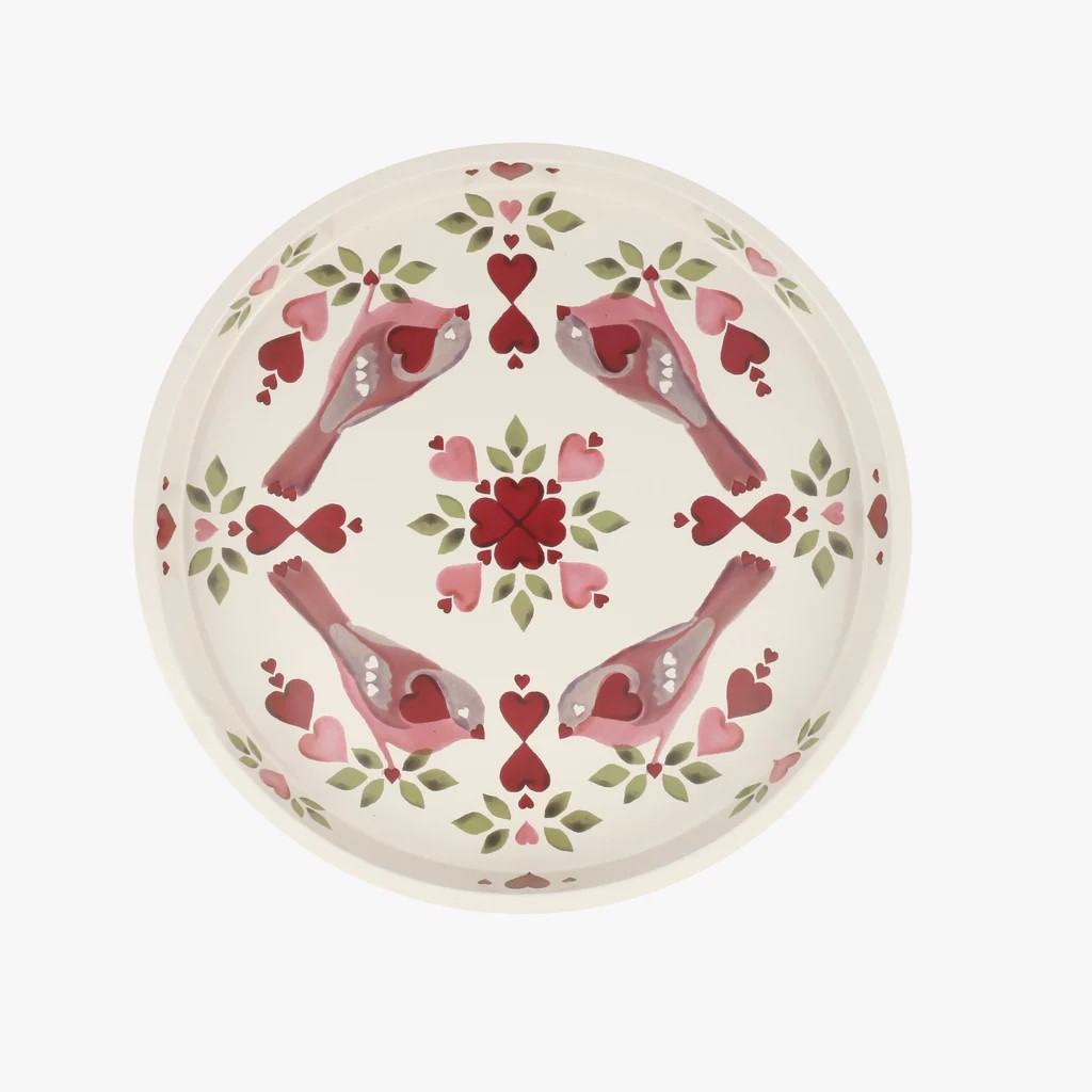 Emma Bridgewater Lovebirds Round Tin Tray