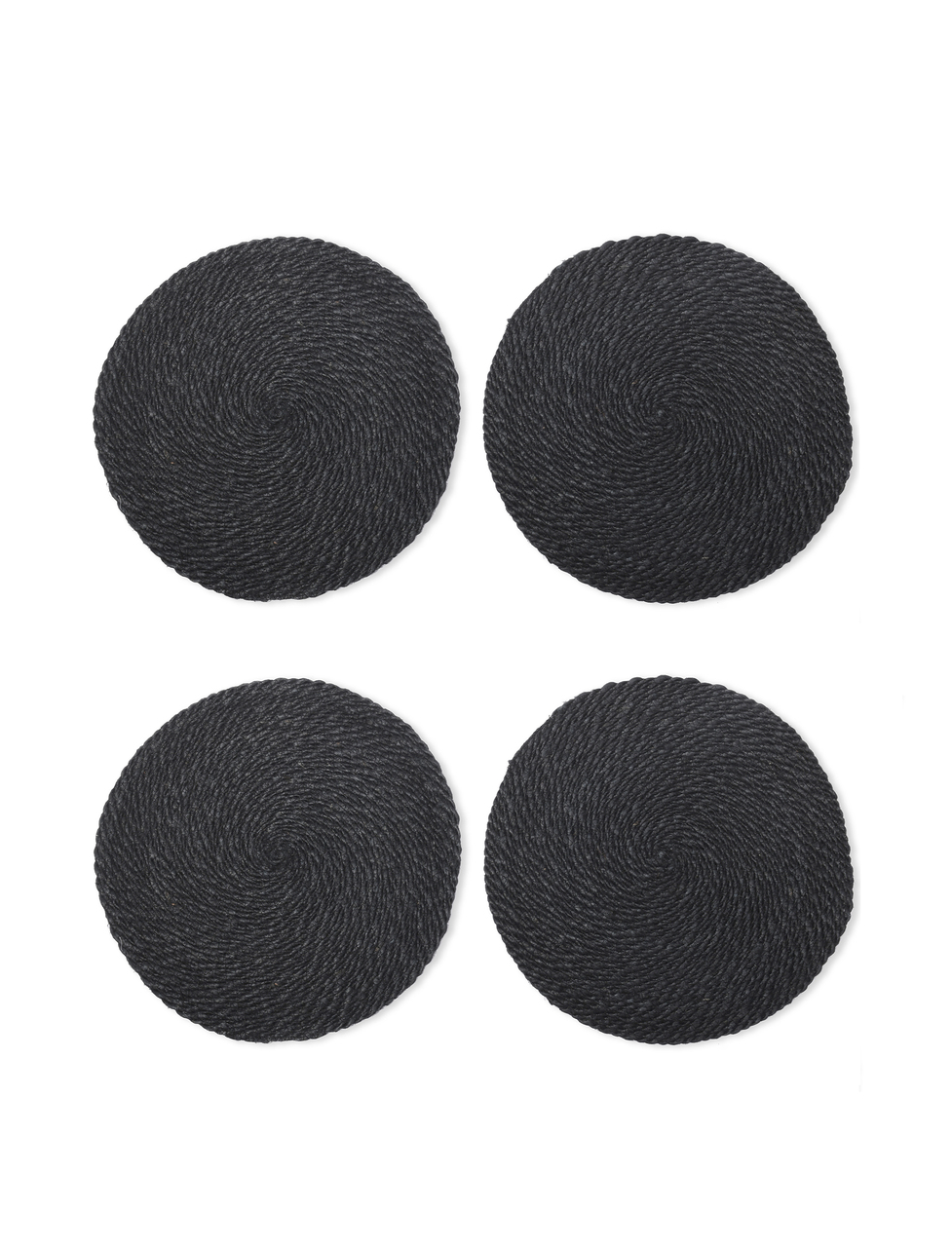 Garden Trading Set of 4 Jute Placemats Black