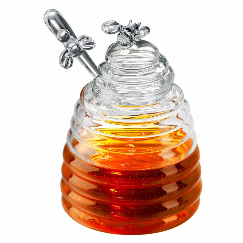 Classic Glass Honeypot & Dipper