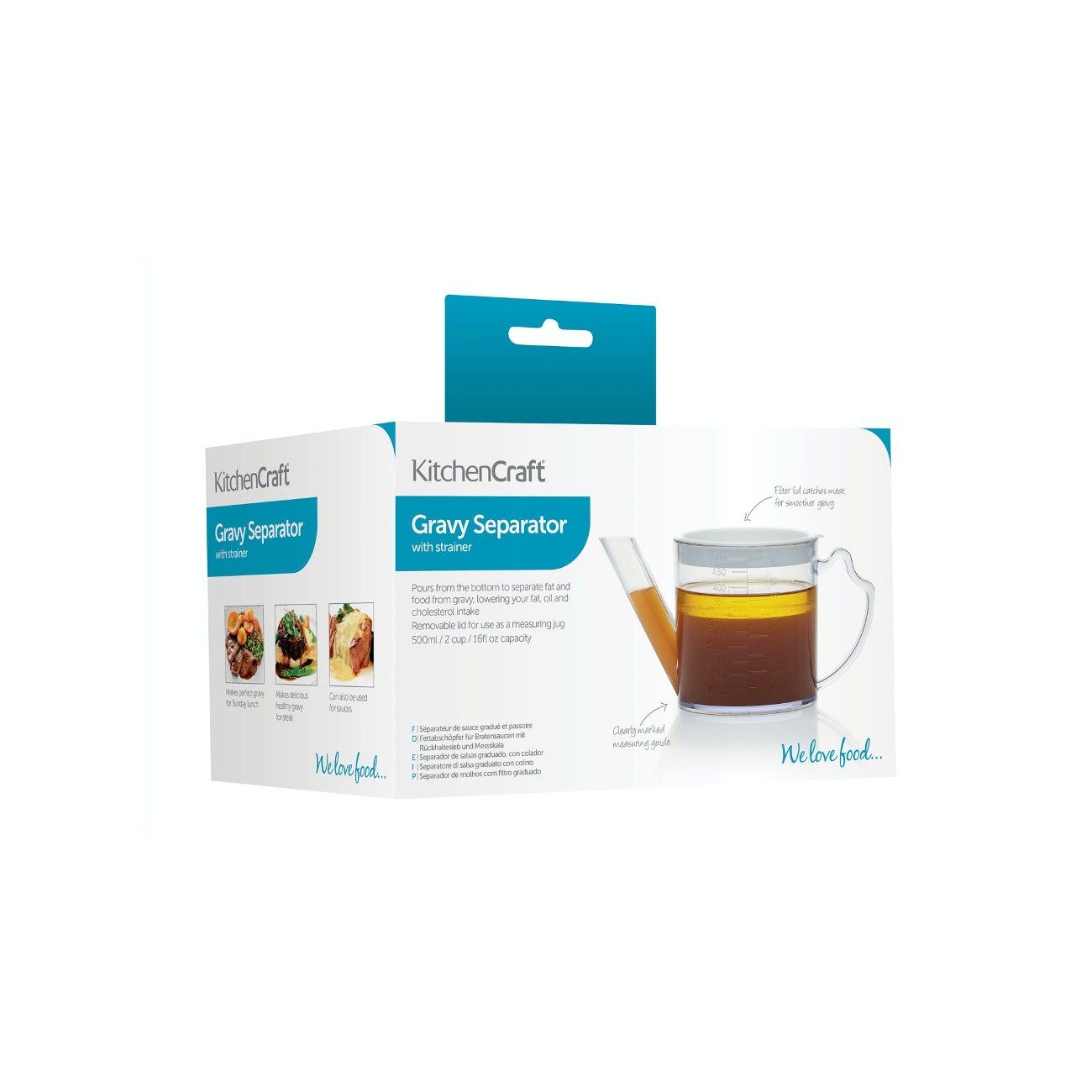 KitchenCraft 500ml Gravy & Fat Separator Measuring Jug