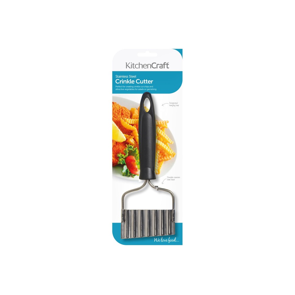 KitchenCraft Black Handled Stainless Steel Crinkle Chip Cutter