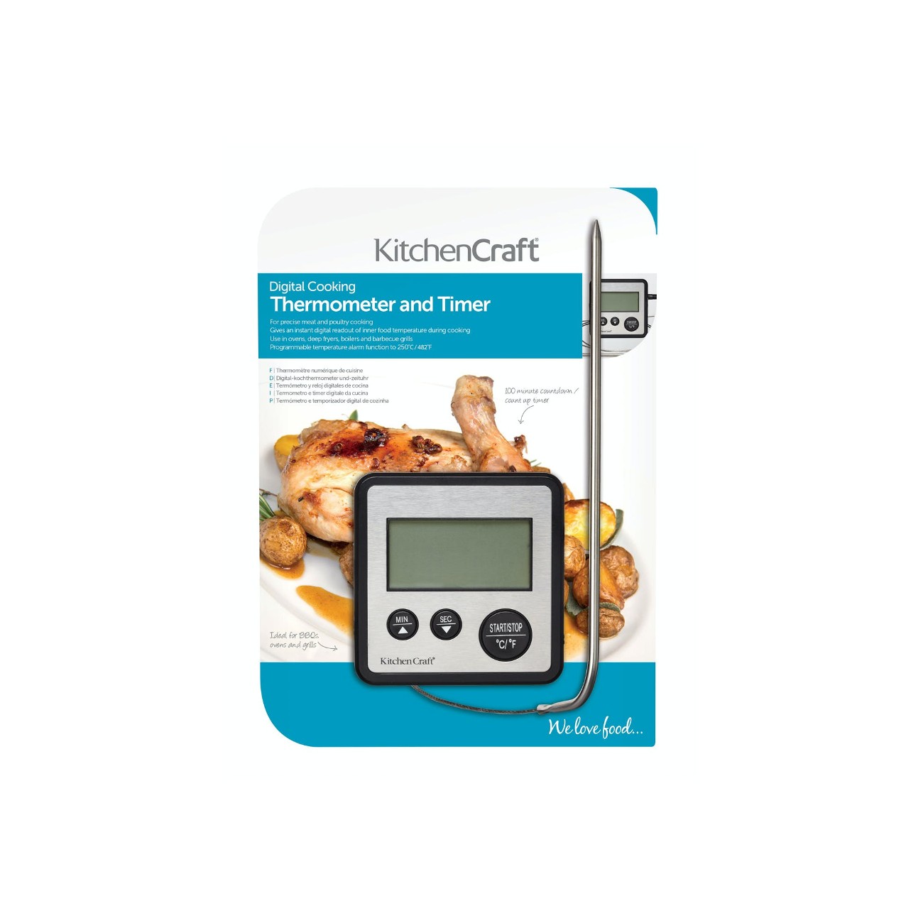 KitchenCraft Digital Cooking Thermometer & Timer