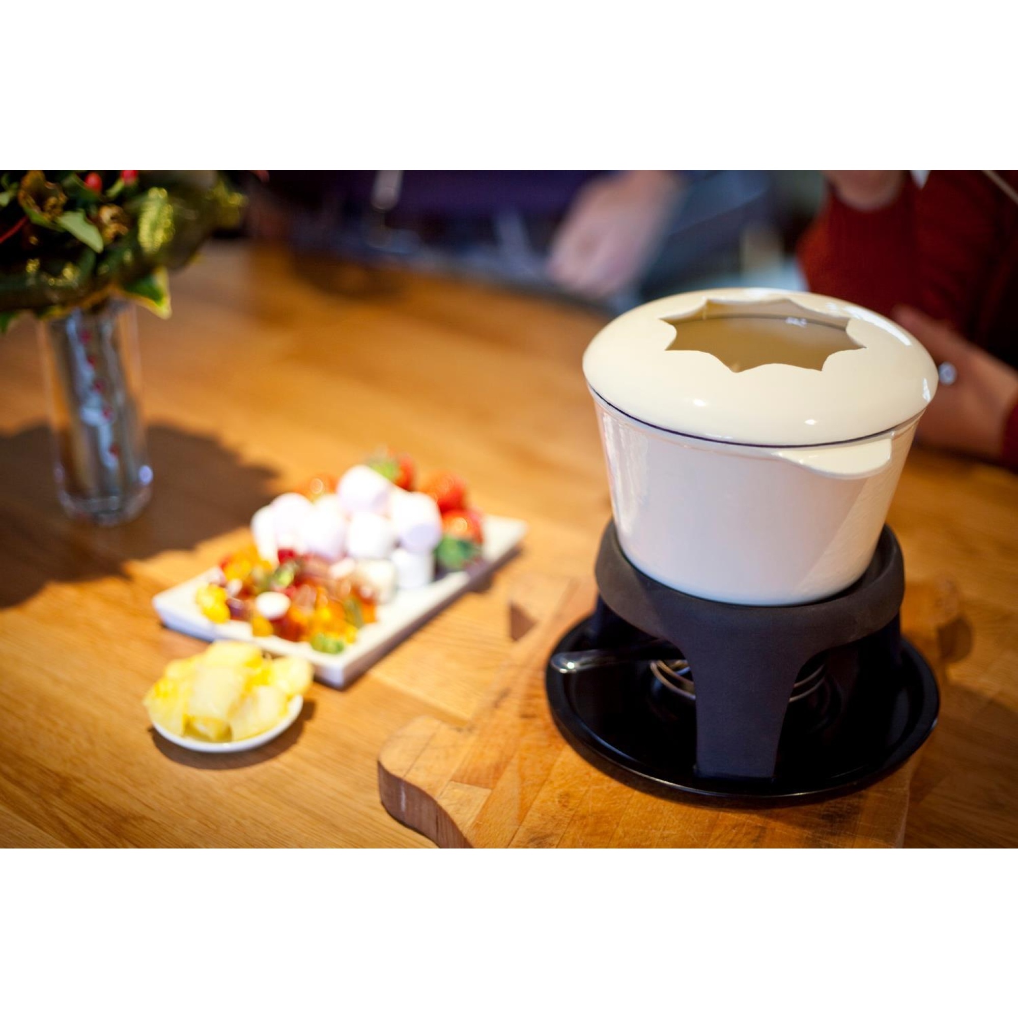 MasterClass Cast Iron Enamelled Cream Fondue Set