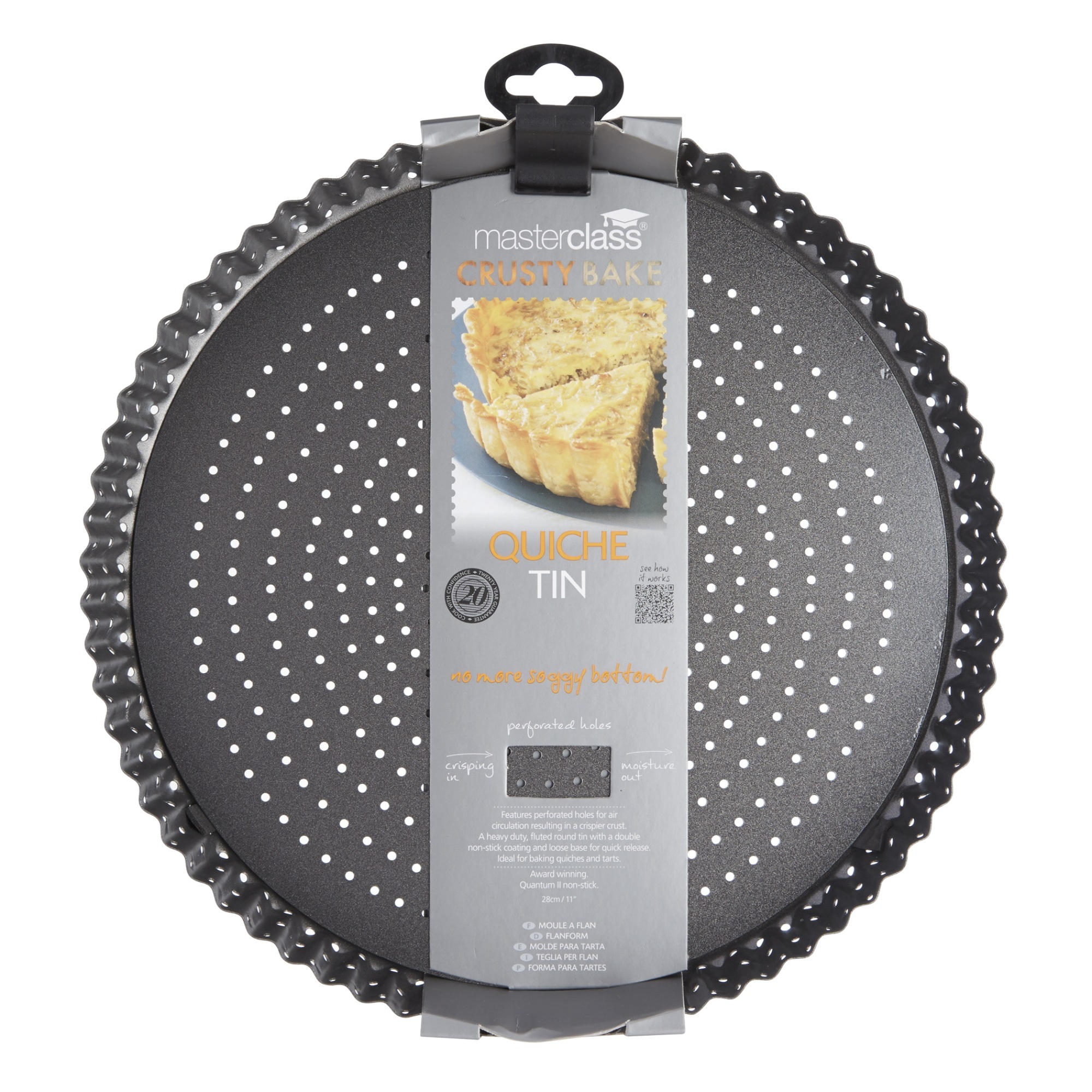 MasterClass Crusty Bake NonStick Fluted Round Quiche Tin 28cm
