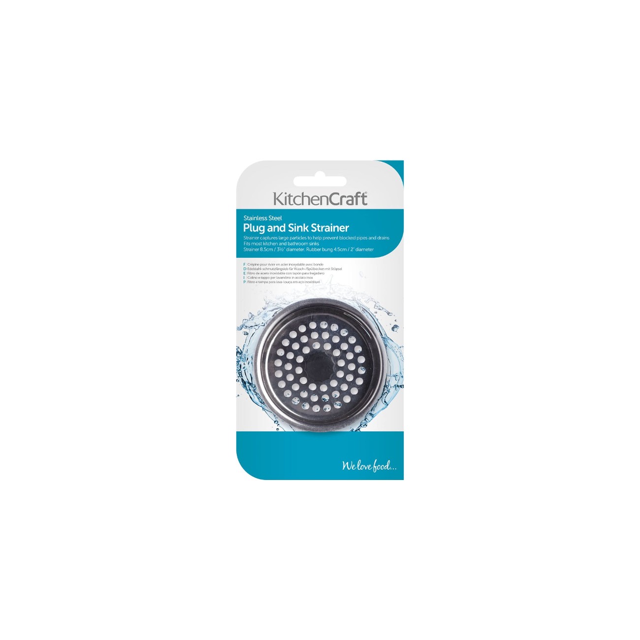 KitchenCraft Stainless Steel Sink Strainer & Plug