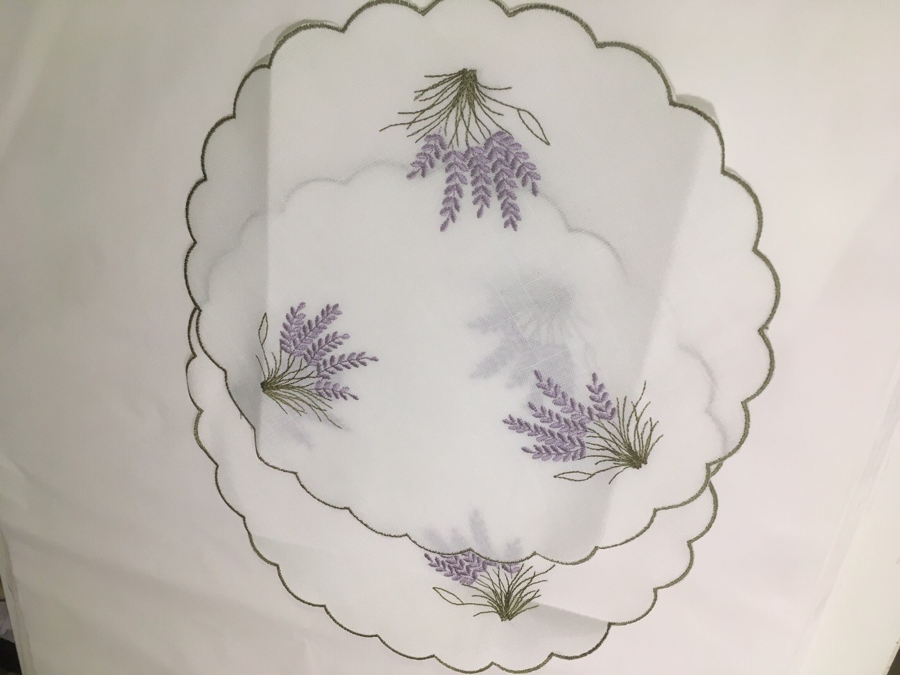 Kinsale Lavender Embroidered Round Mat 12