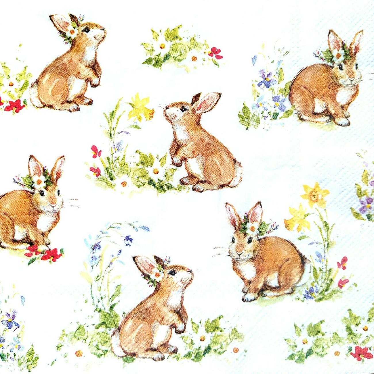 IHR Easter Napkin Sweet Lovely Bunnies White