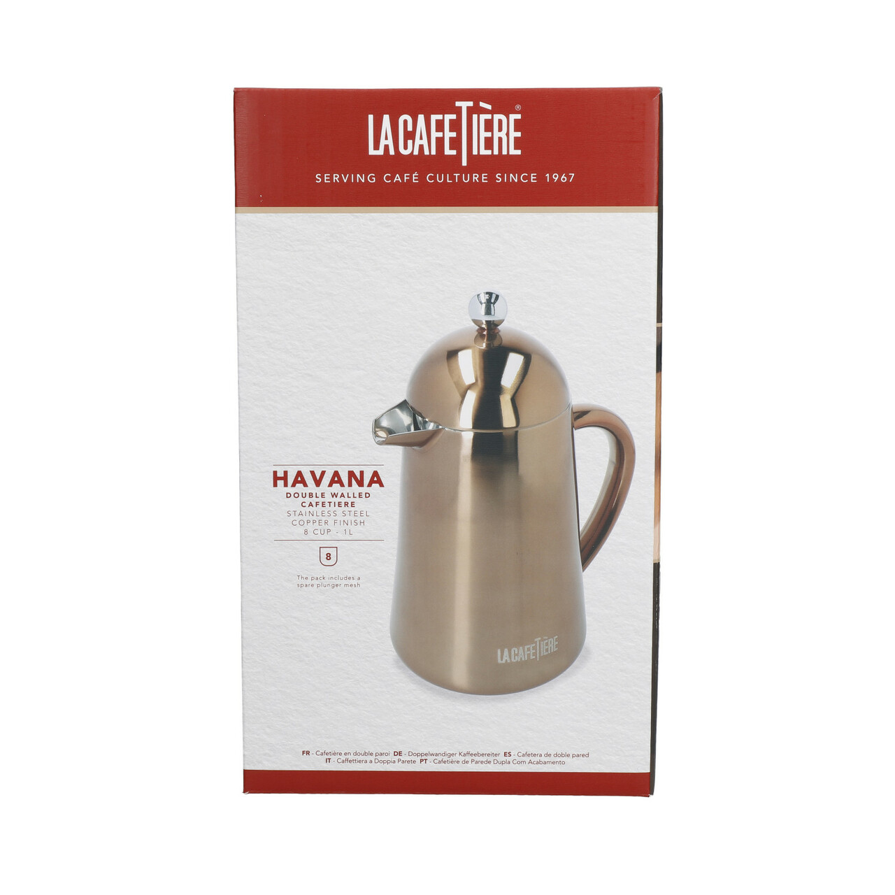 La Cafetière Havana Double Walled Cafetiere, 3-Cup, Stainless Steel