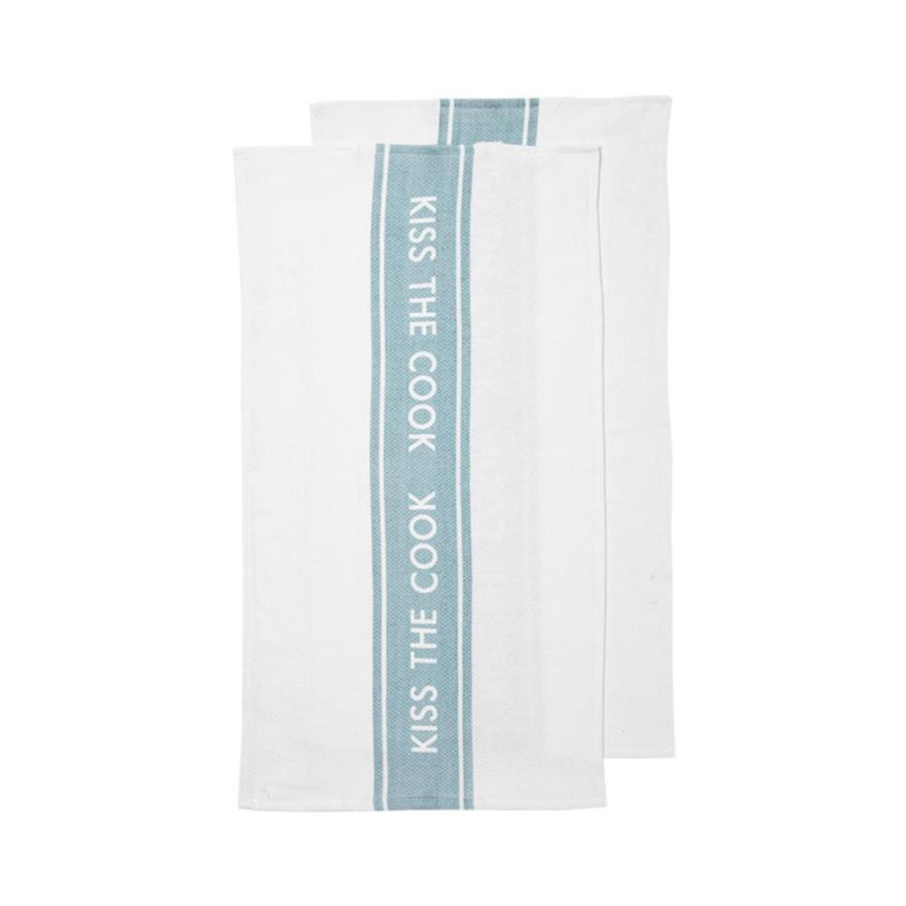 Ladelle Kiss The Cook 2pc Terry Kitchen Towels Sky Blue