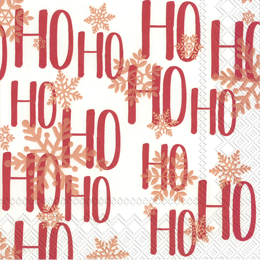 IHR Christmas Lunch Napkins Ho Ho Red