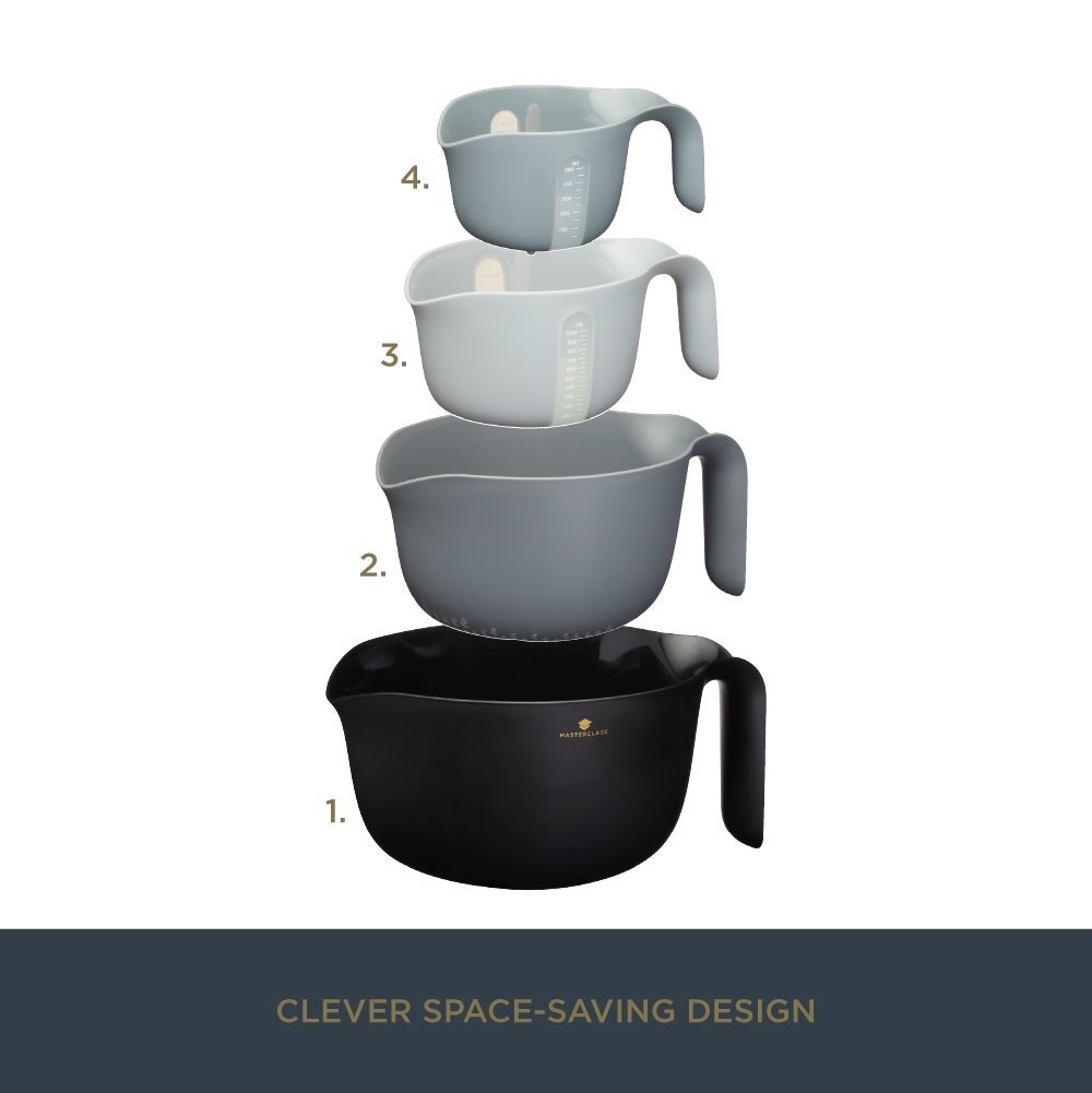 MasterClass Smart Space Mixing Bowl Set with Colander & Measuring Jug