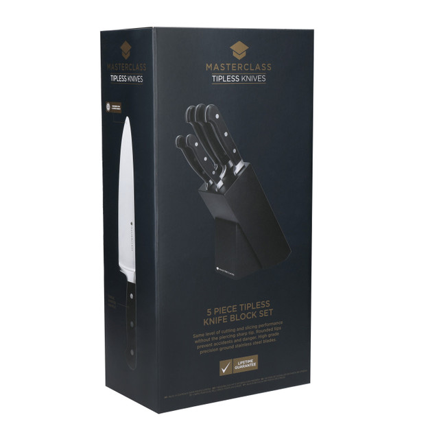 MasterClass Tipless 5pc Knife Block Set