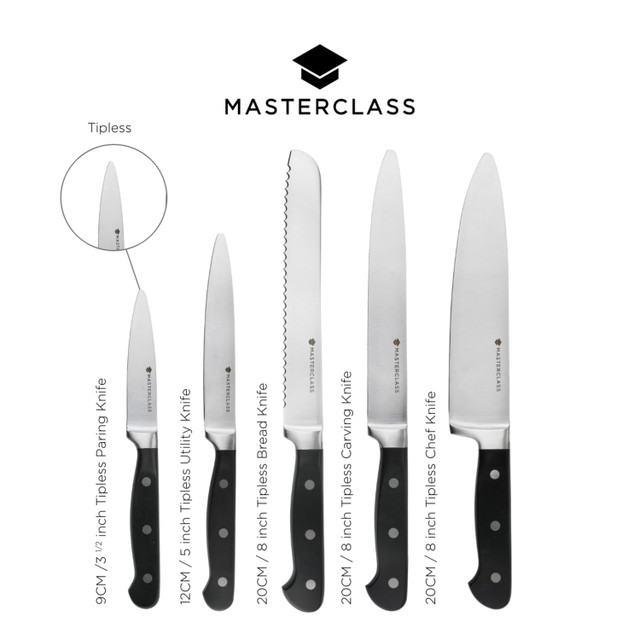 MasterClass Tipless 5pc Knife Block Set