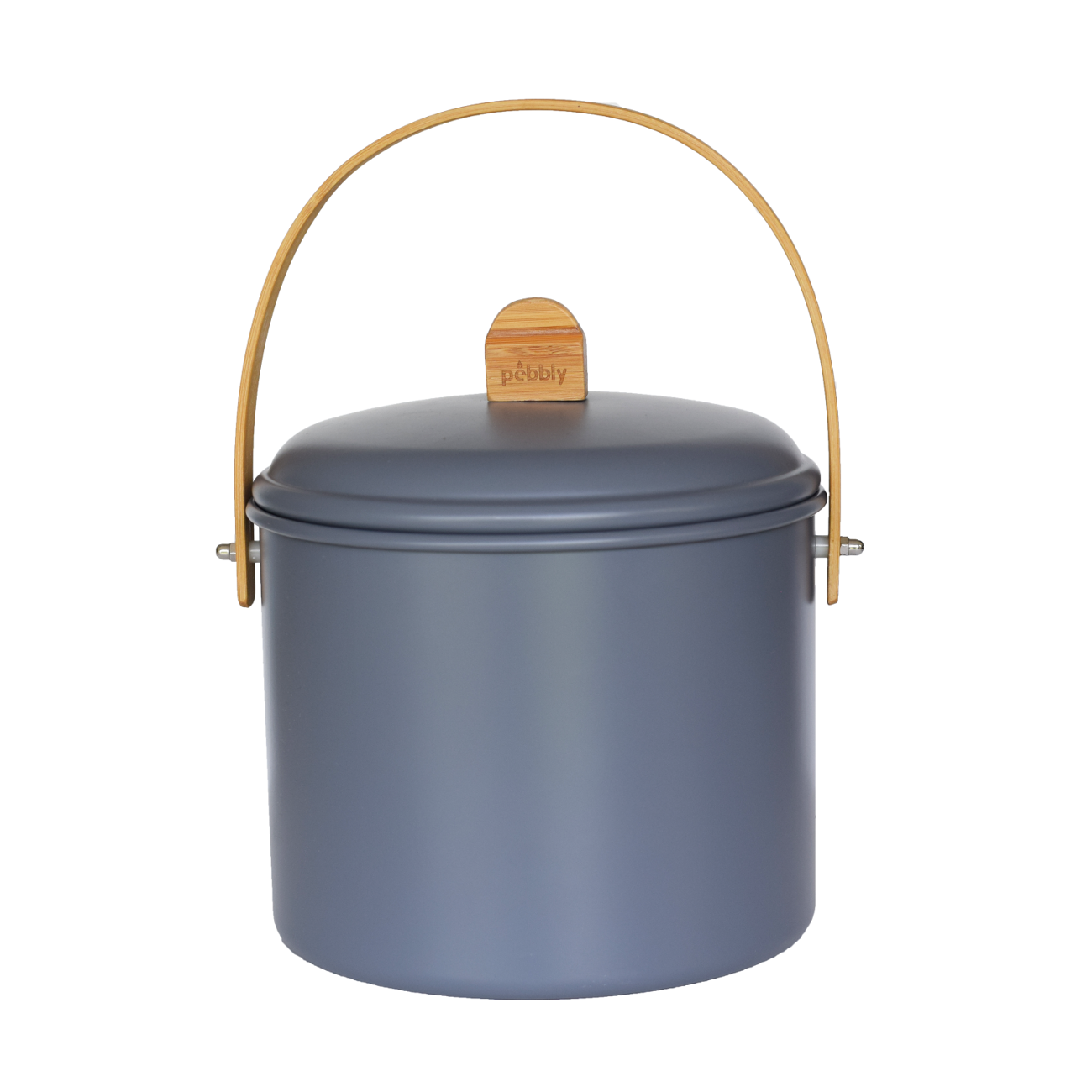 Pebbly Indoor Steel Compost Bin 7L Grey