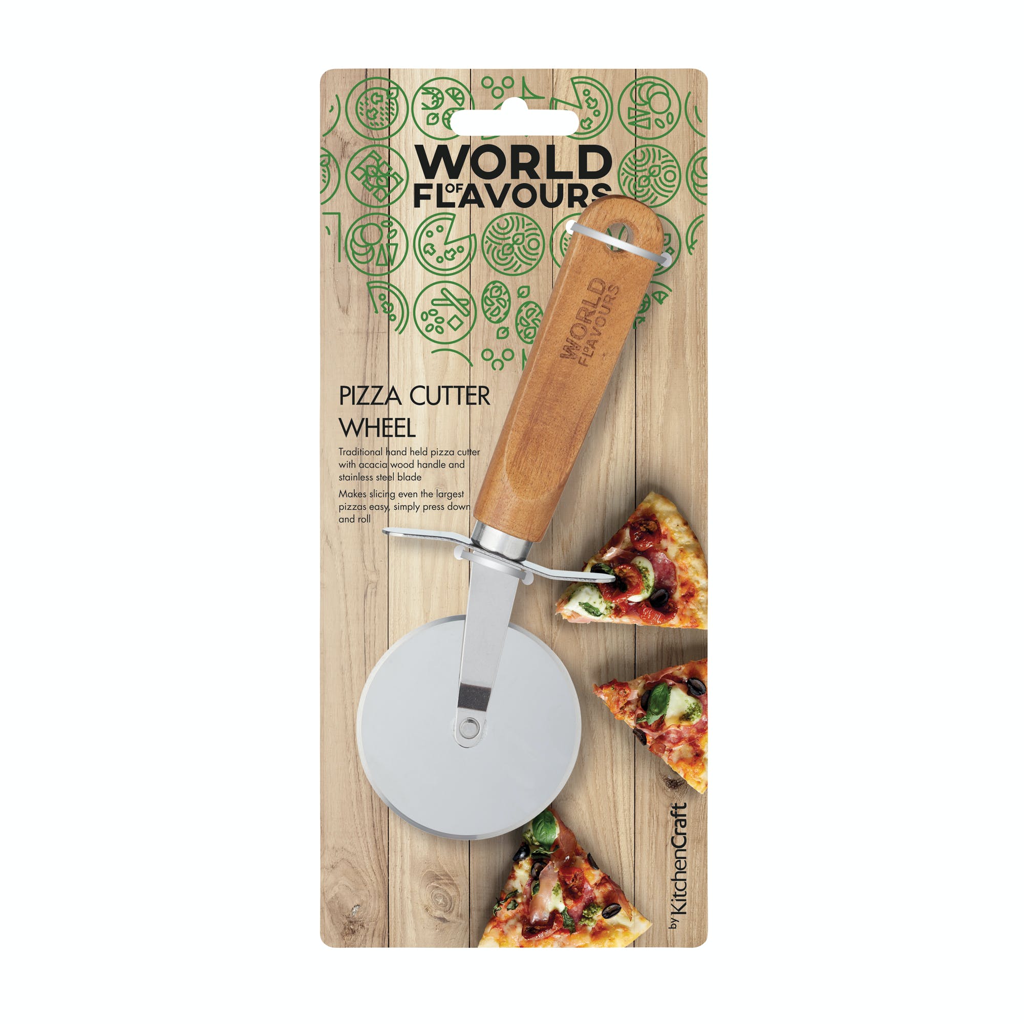 KitchenCraft World of Flavours Italian Pizza Cutter