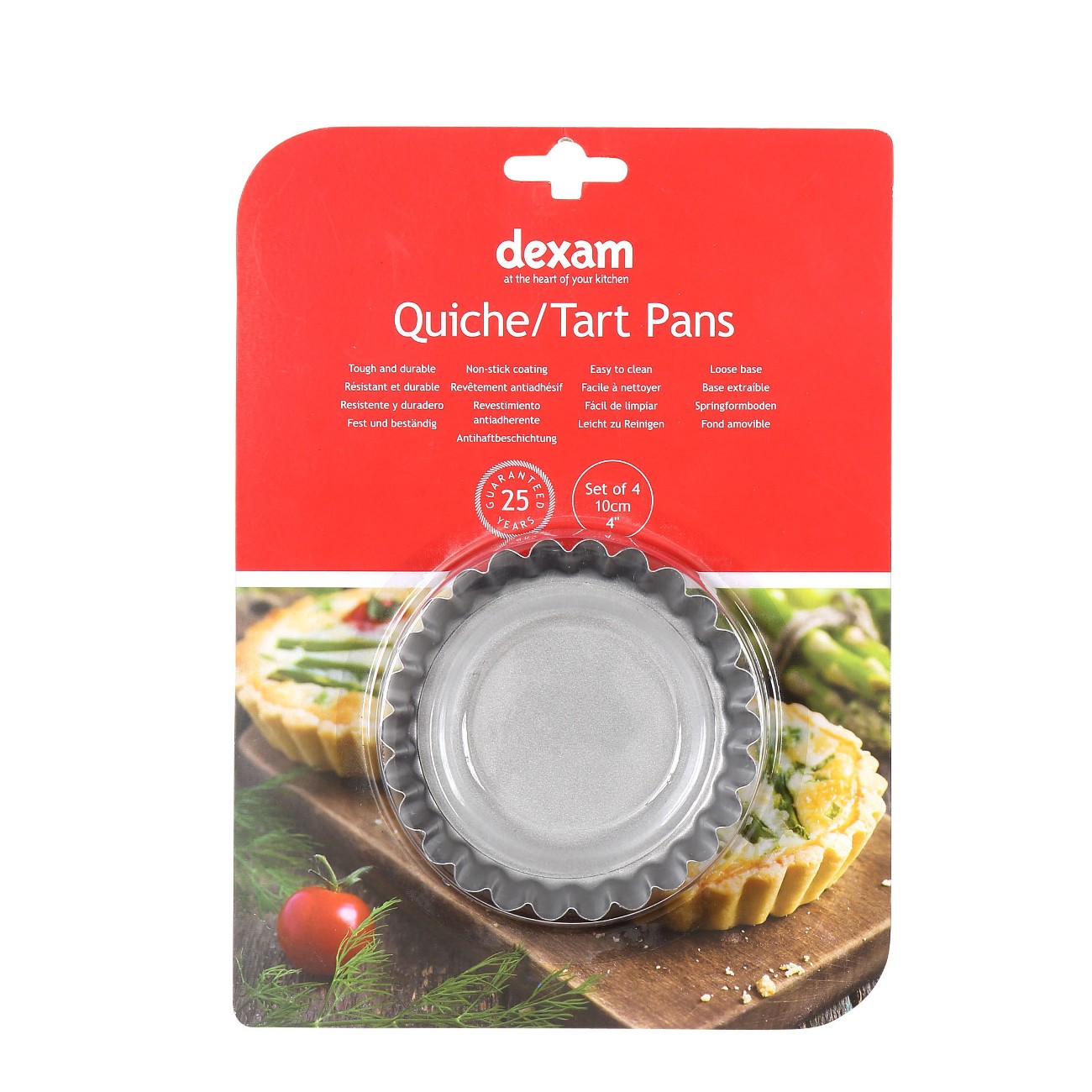 Dexam Set of 4 Nonstick Quiche Tins 10cm